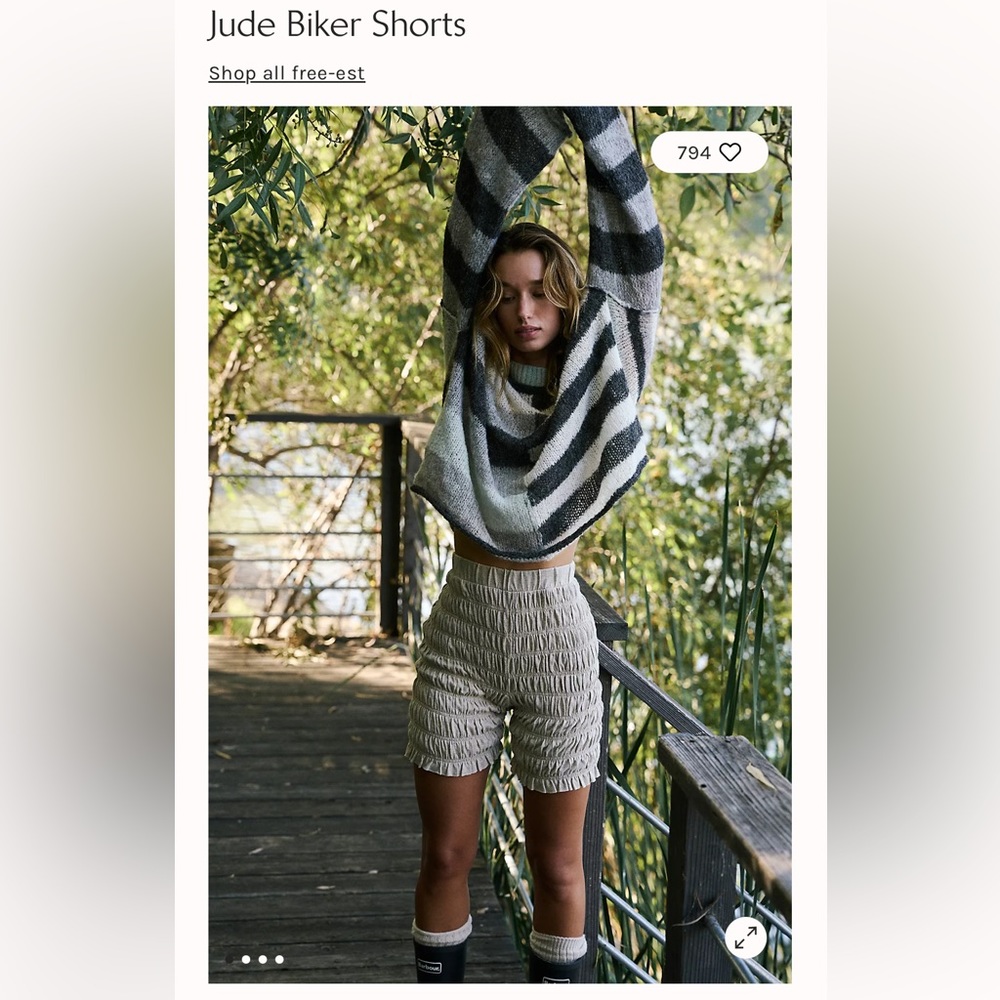 New Free People Jude Biker Shorts